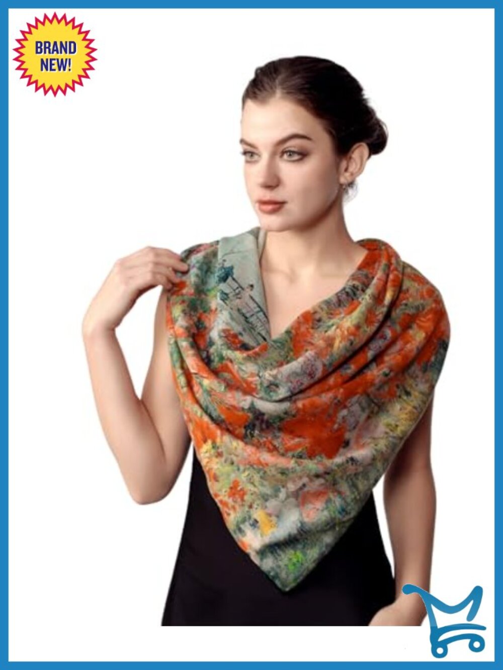 Cashmere Scarf Wrap - Featherlight Wrinkle-Free Square Shawl for Travel Office